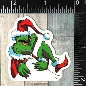 🌀10/$10🌀 Mean One Grinch Christmas Reusable Waterproof Vinyl Sticker